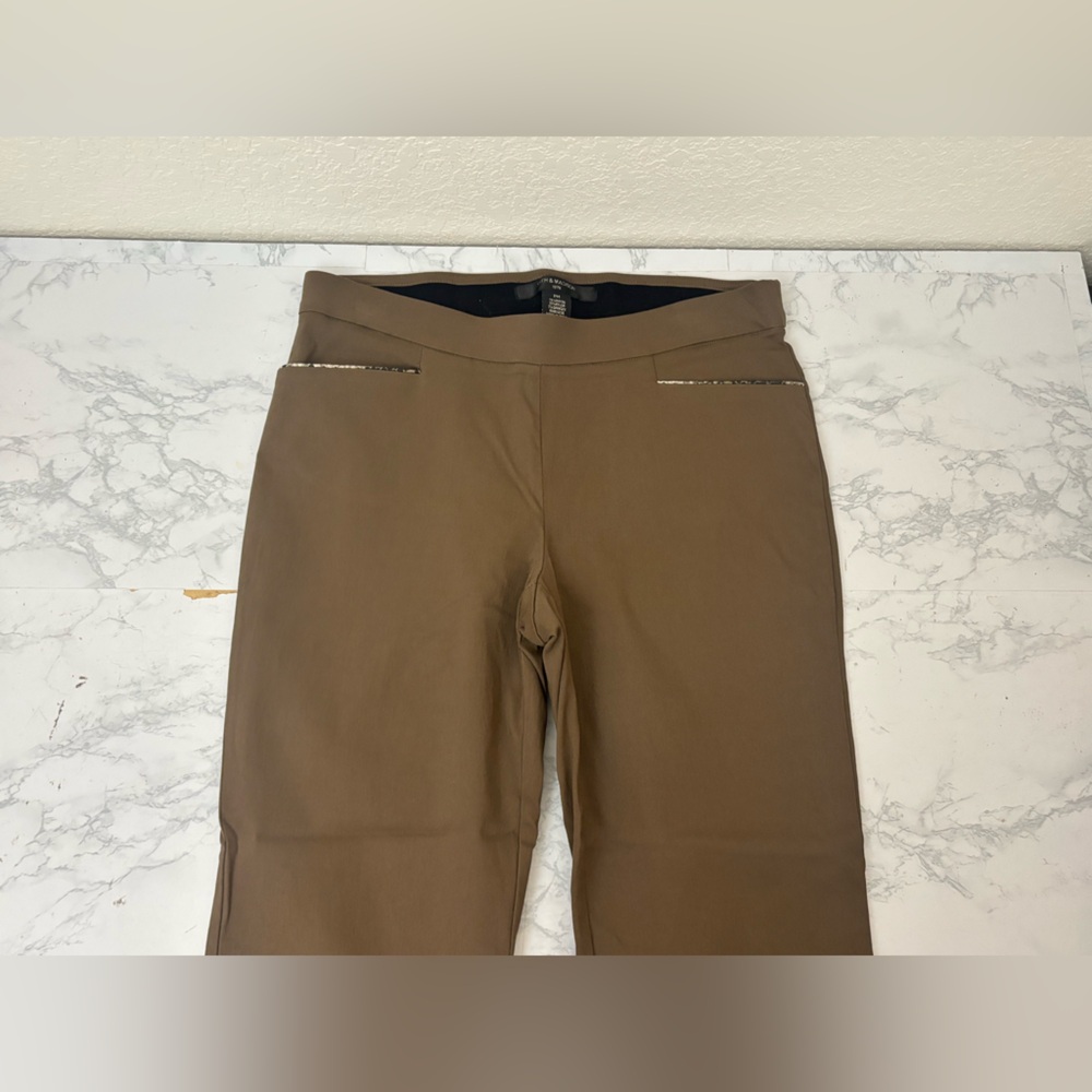 89th & Madison Brown Stretch Comfort Waist Trouser Pants Women's Sz PM Petite - Picture 2 of 5